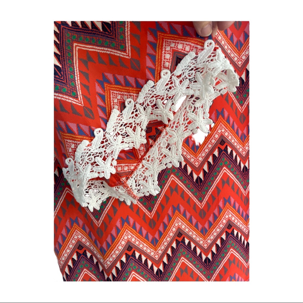 NWT Chevron Dress Voom by Joy Han Bell Lace Sleeves - cute with boots ..